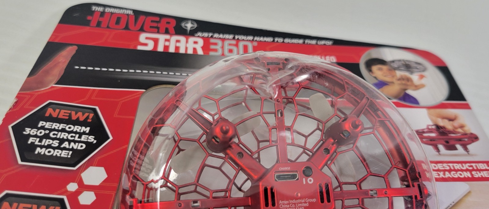 *D) The Original Hover Drone Star 360° Motion Controlled UFO - Red