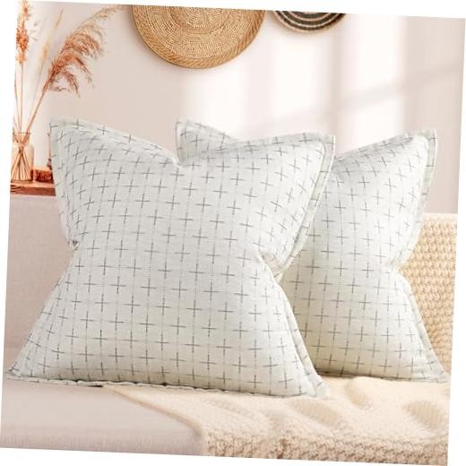 Pillow Covers 22x22 Set of 2 Soft Polyester 22" x 22" (Pack of 2) Pure White