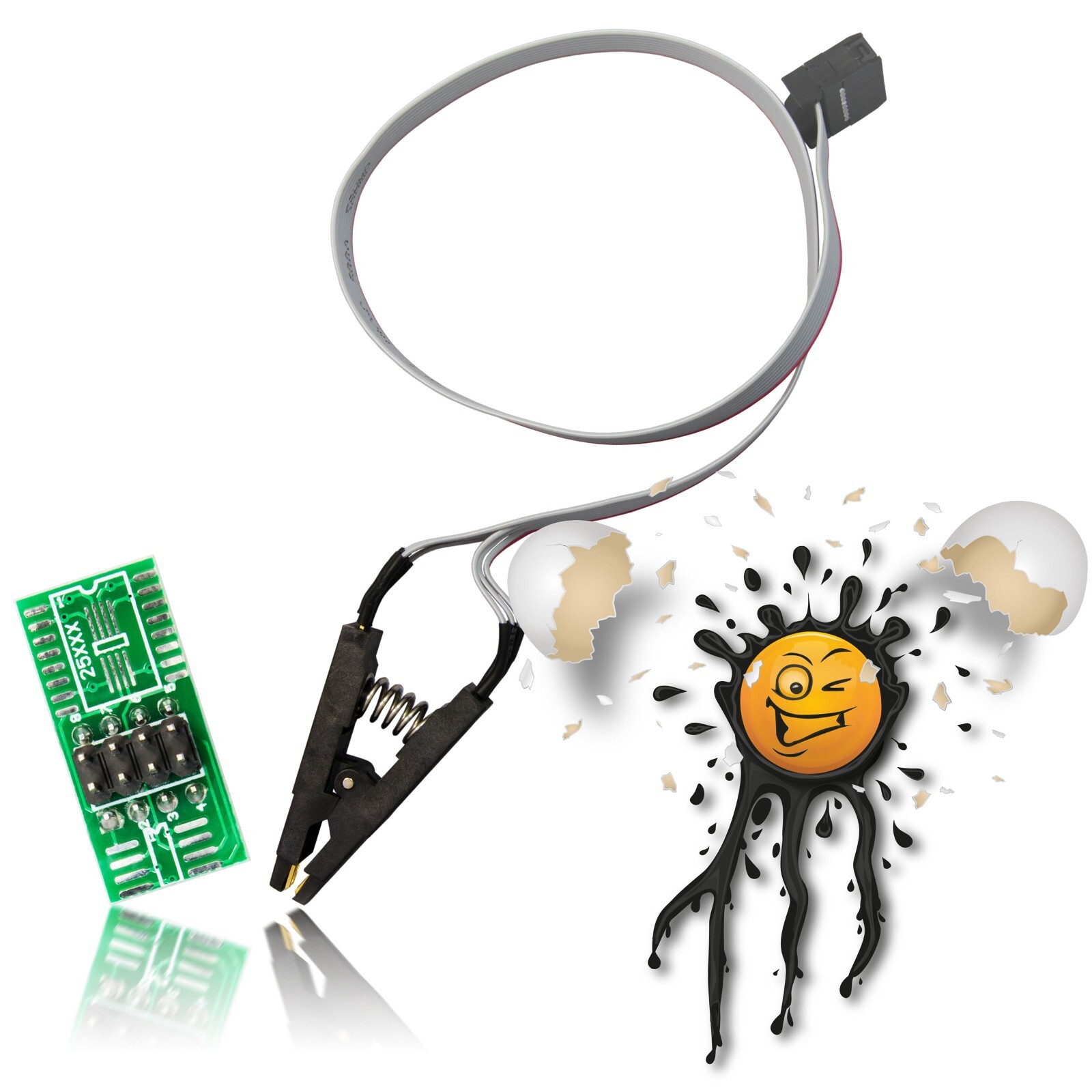SOIC8 SOP8 ESP8266 NAND Flash W25Q BIOS/24/25/93 AVR Programmer Clip + Adapter