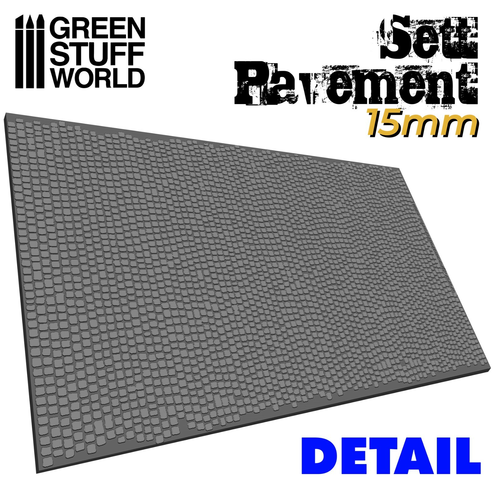 Rolling Pin - Sett Pavement 15mm - Scale HO textured train modelling diorama