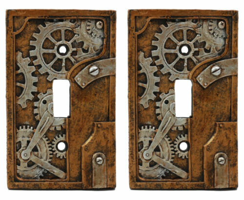 Ebros Novelty Steampunk Clockwork Gearwork Design Wall Light Switch Plate 4.25"H