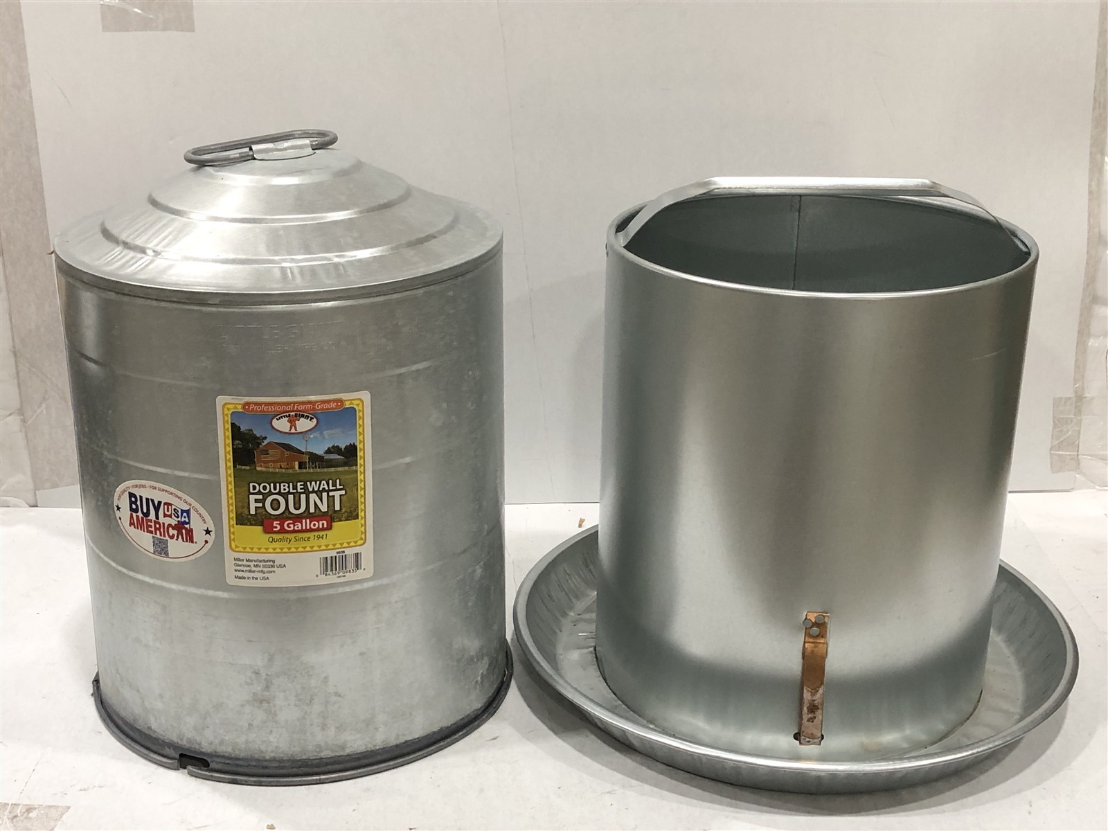 Miller Galvanized Double Wall Waterer 5 Gallon - 9835