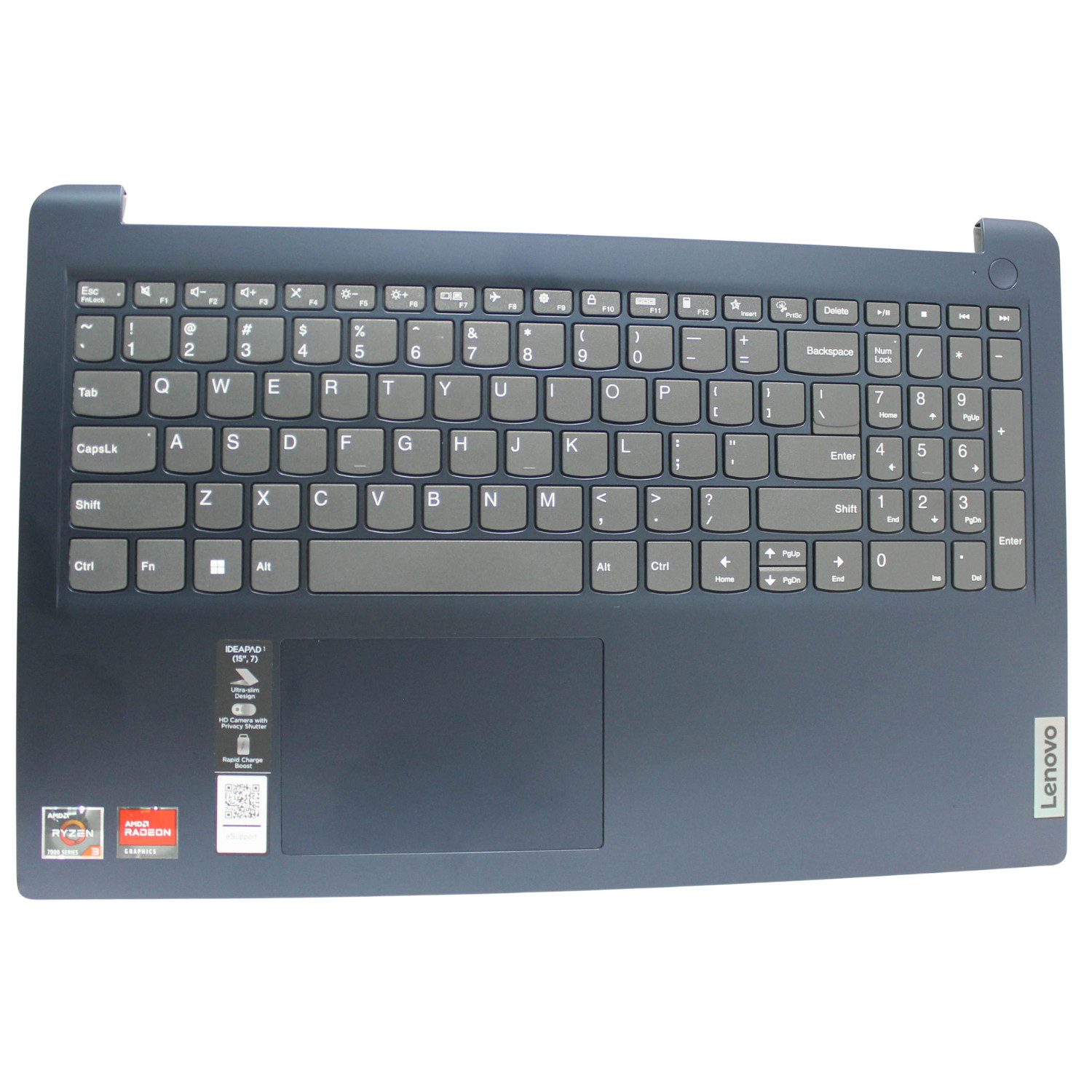 5CB1F36748-B Lenovo 15AMN7 Palmrest w/KB US Abyss Blue Non-FP Grade B