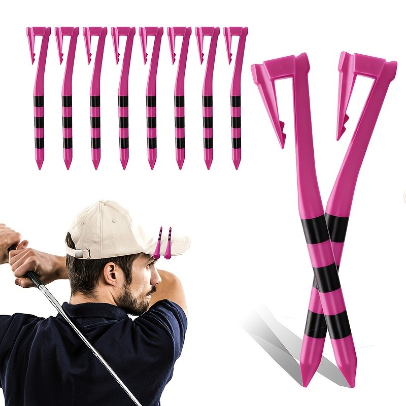 Plastic Golf Tees 30 Pack Printed Ring Tees with Bright High Visibility 83mm