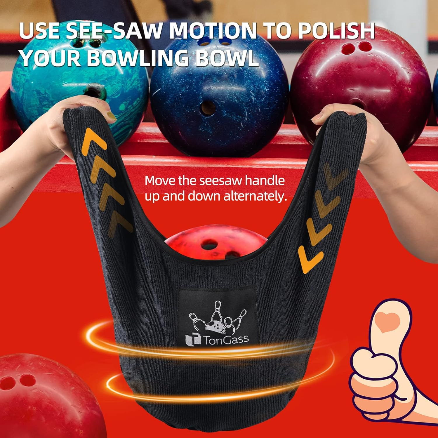 (3-Pack Giant Microfiber Bowling Ball Seesaw Towel, Machine Washable Microfiber