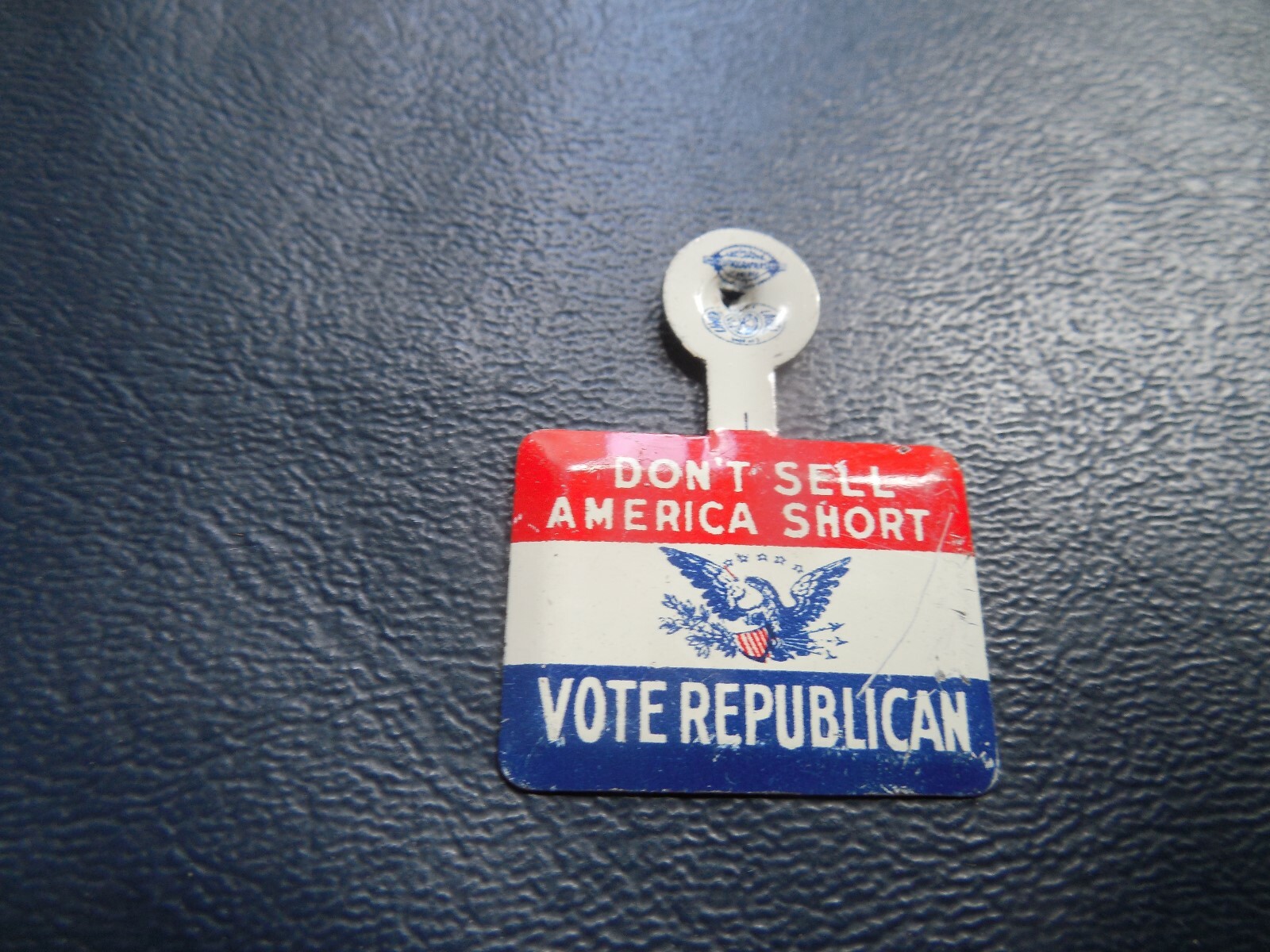 Barry Goldwater Pin Back  Vote Republican Don't Sell America Short  1964
