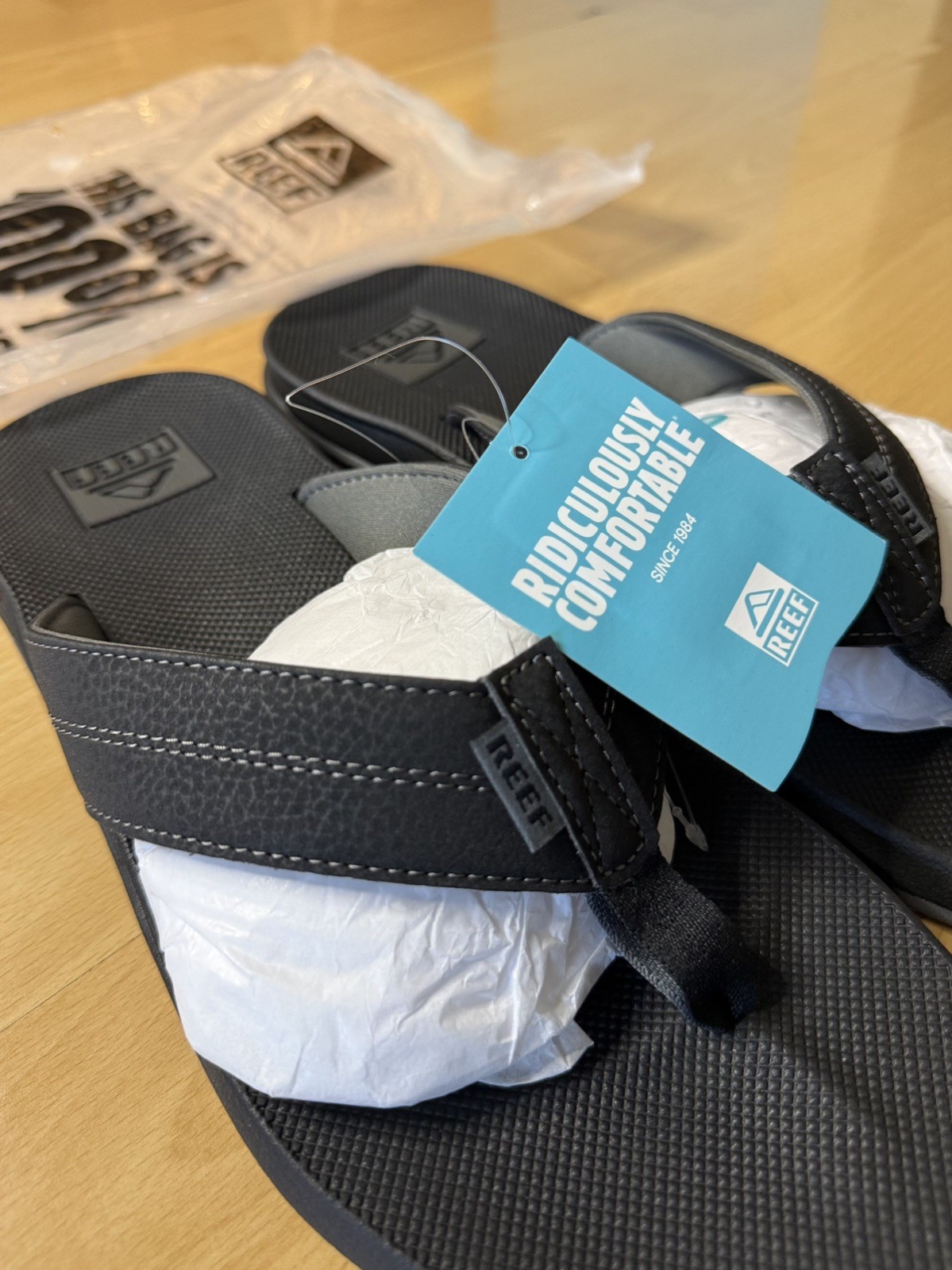REEF Element TQT Flip Flop Sandals with Bottle Opener Black Men's Size 12