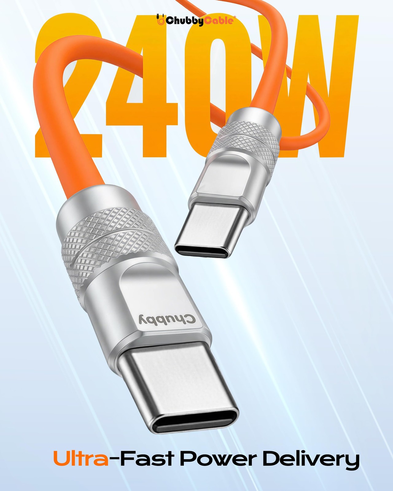 Chubby 2.0 USB C 240W Fast Charging Cable Silicone Soft Durable USB C Cable E...