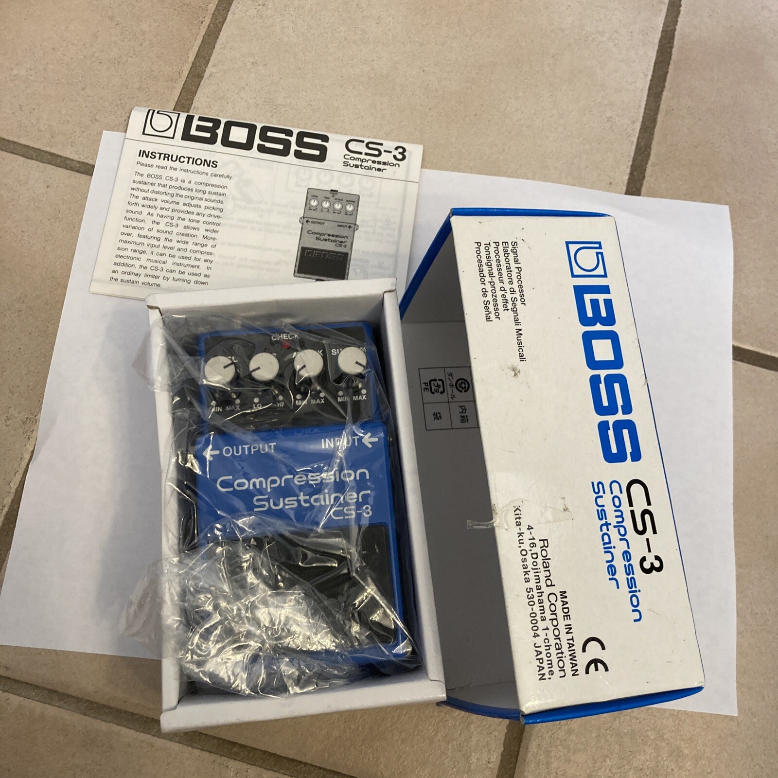 Boss CS-3 Compressor Guitar Effect Pedal W/ Box New Opened Box READ