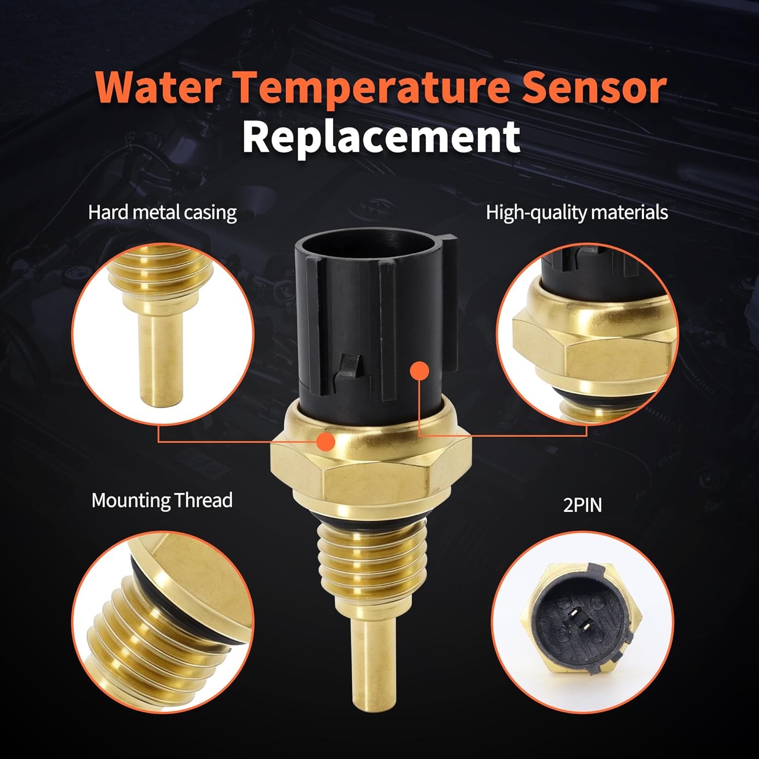 Engine Water Coolant Temperature Sensor Compatible with Honda 37870-PJ7-003