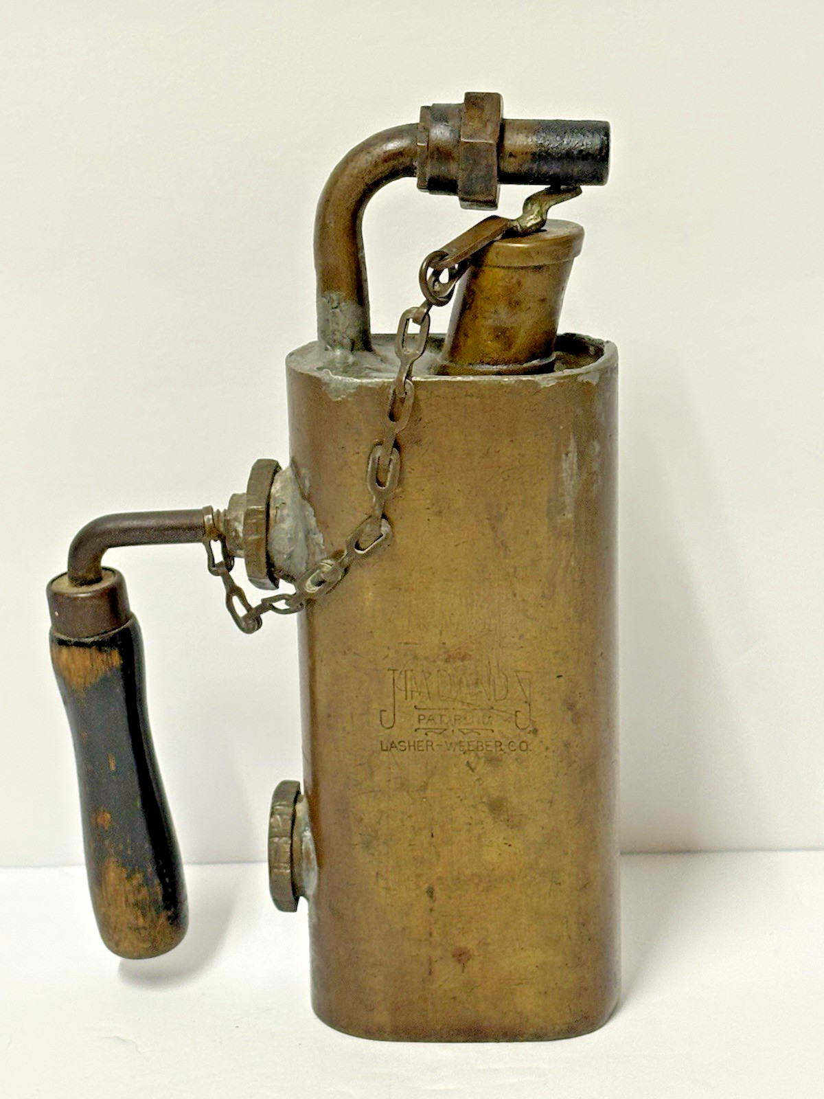 Brass JIM DANDY  Alcohol Blow-torch 1920's Pat Pend Lasher-Webber Co