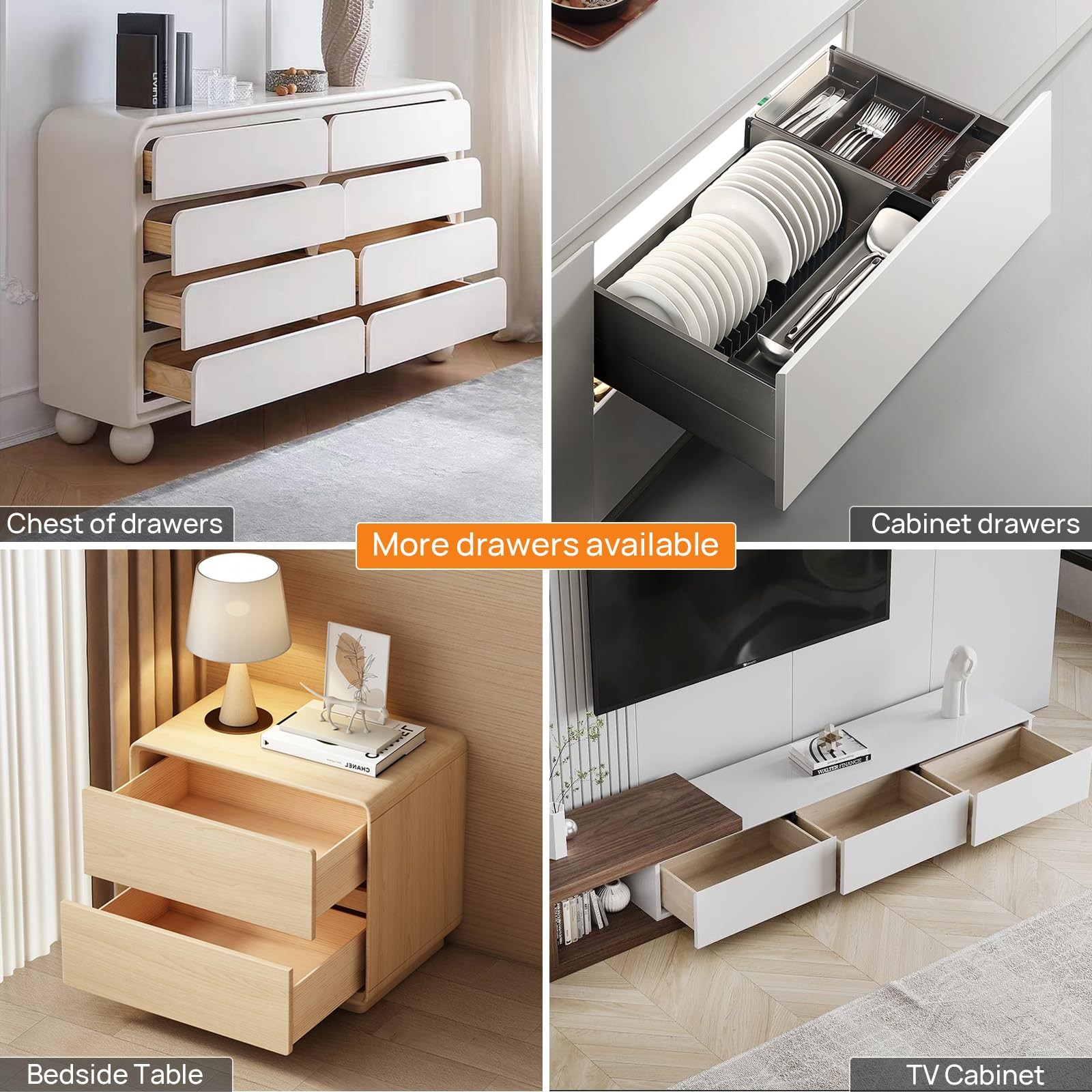 PHWALK 14 Inch Soft Close Undermount (Bottom Mount) Drawer Slides, 1 Pair Hea...