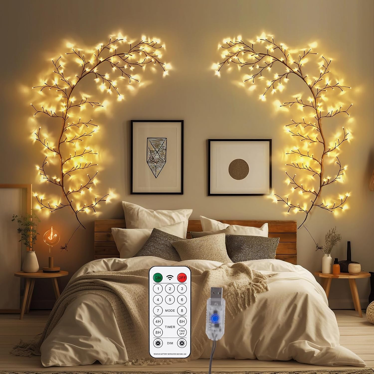 Enchanted Willow Vine Lights for Home Decor with 160LEDs, 8.2FT Wall Decoration