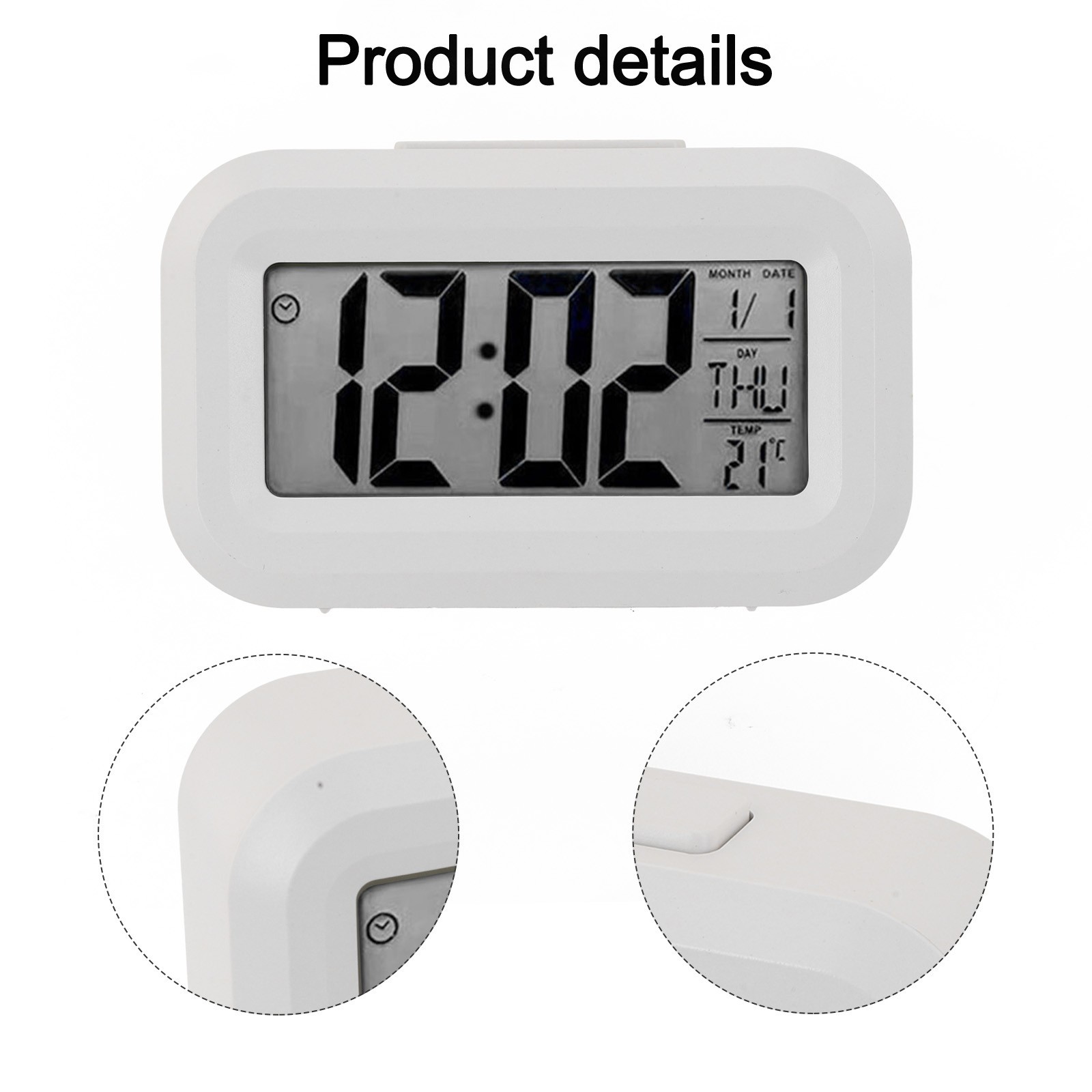 Stylish Electronic Alarm Clock with Night Light and Temperature Feature