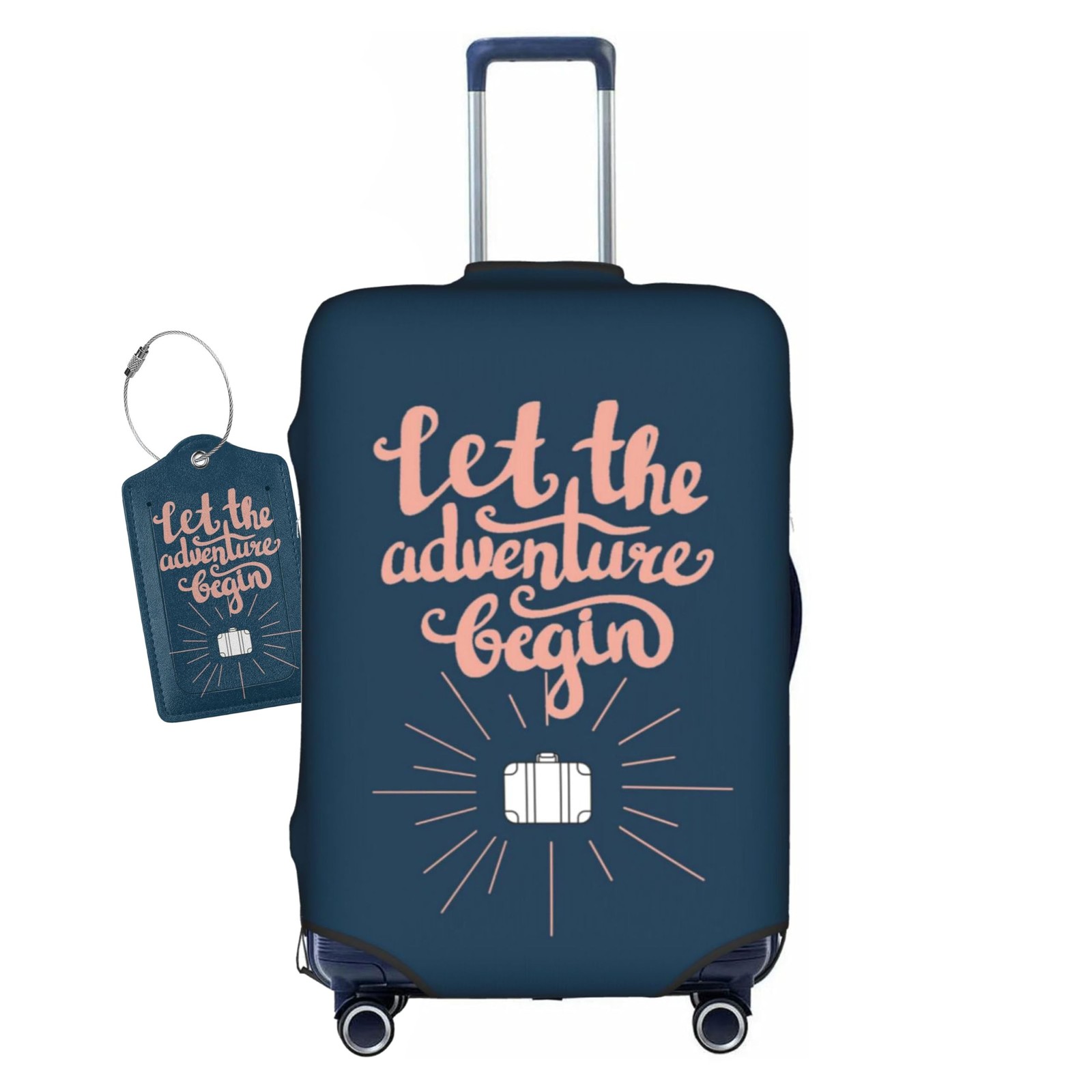 Let The Adventure Begin Luggage Cover Washable Suitcase Protector, Luggage Ta...