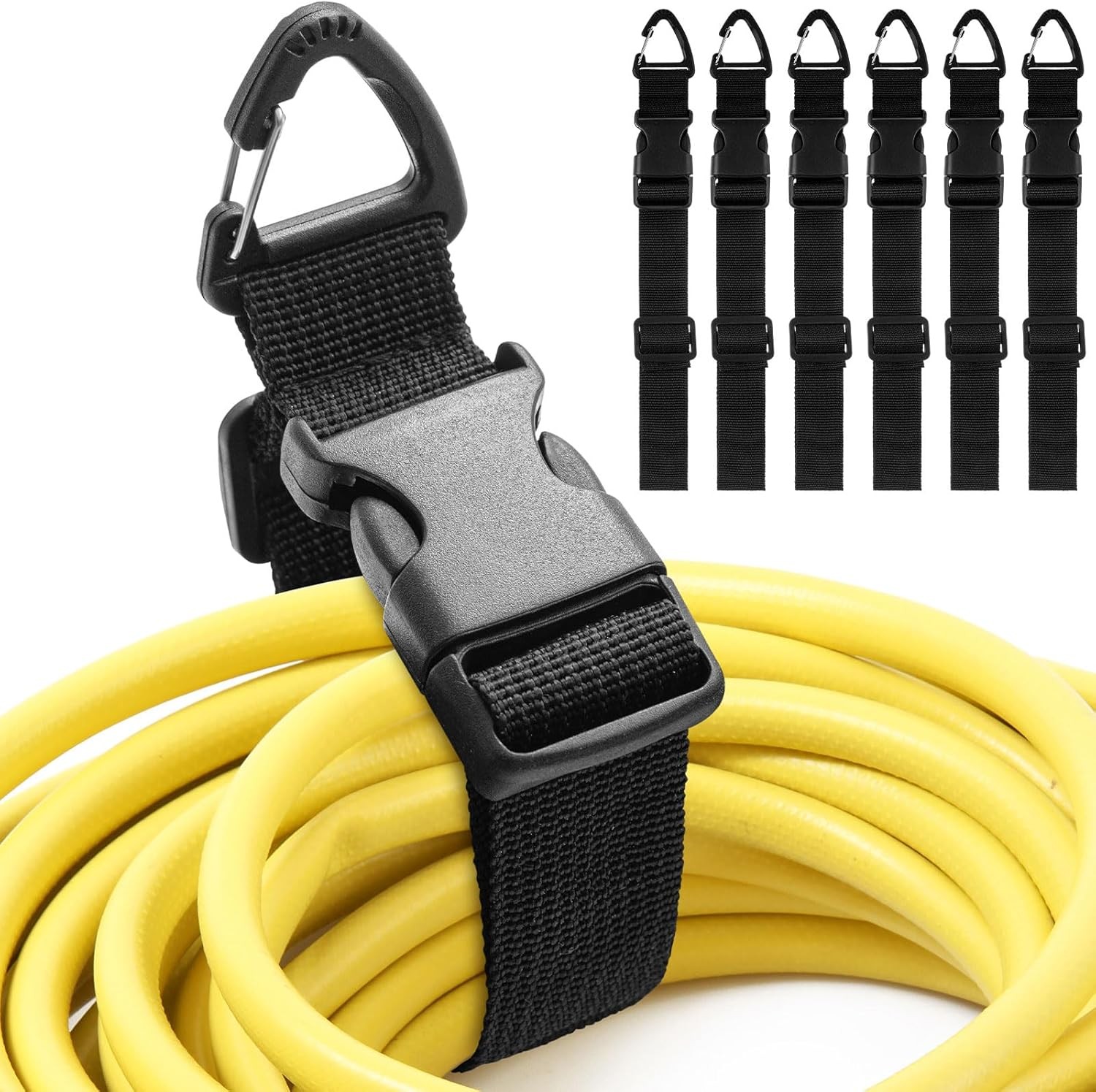 6 Pack 17 Inch Adjustable Extension Cord Holder Organizer with Triangle Black