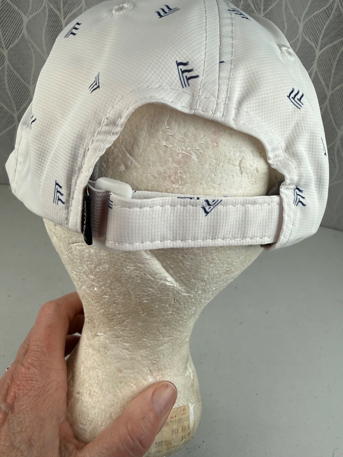 Lochen Health Navy White Patch on White w Navy Flag Logo Hat Cap Hook Loop Lite