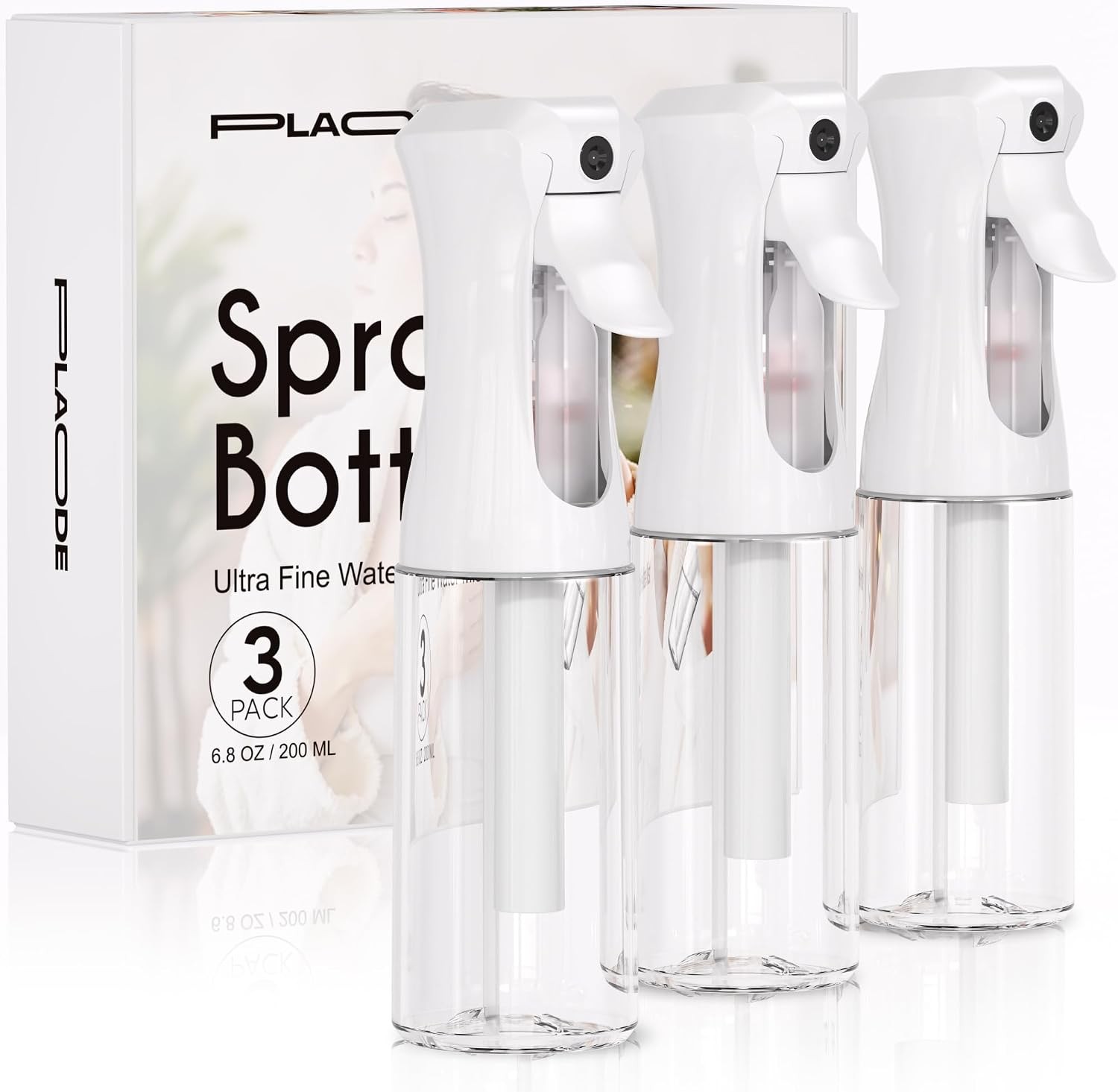 Continuous Spray Bottle for Hair Ultra Fine Mist Sprayer 3 Pack 6.8 OZ |