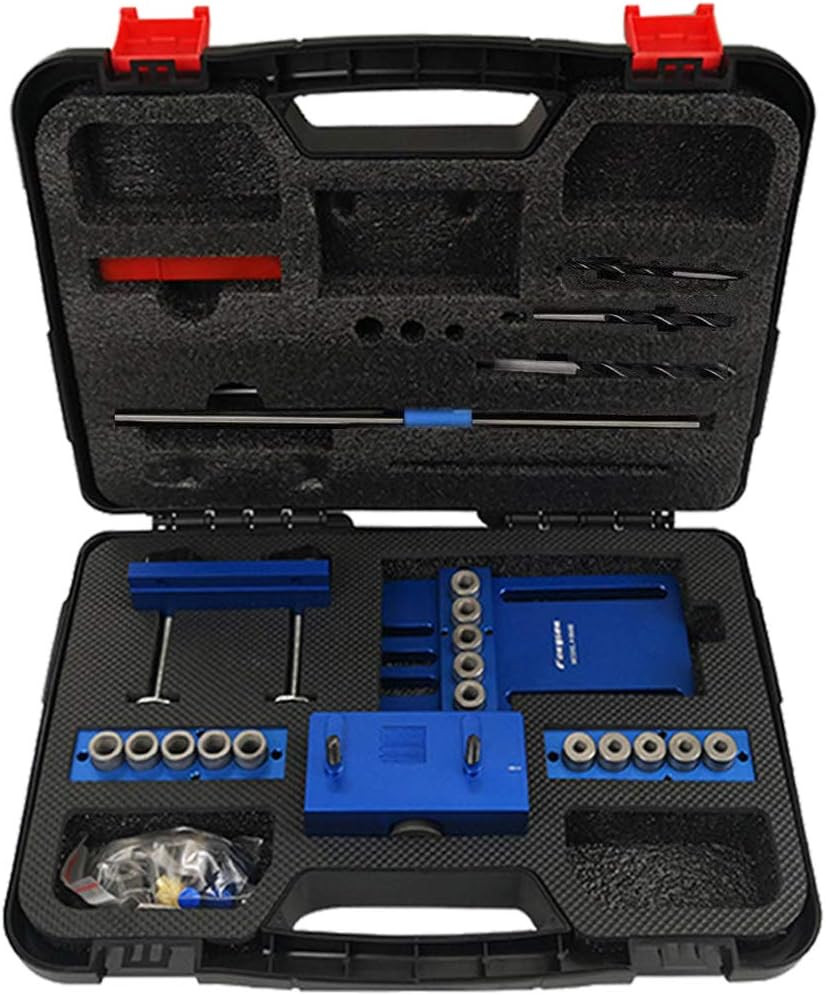 Adjustable Doweling Jig Kit with 5 Drill Sleeves for Precise Woodworking