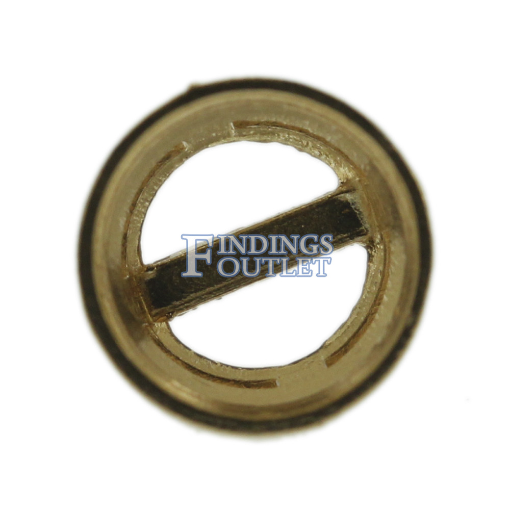 14k Yellow Gold Round Bezel Stud Earring Mounting Setting Screw Back Post