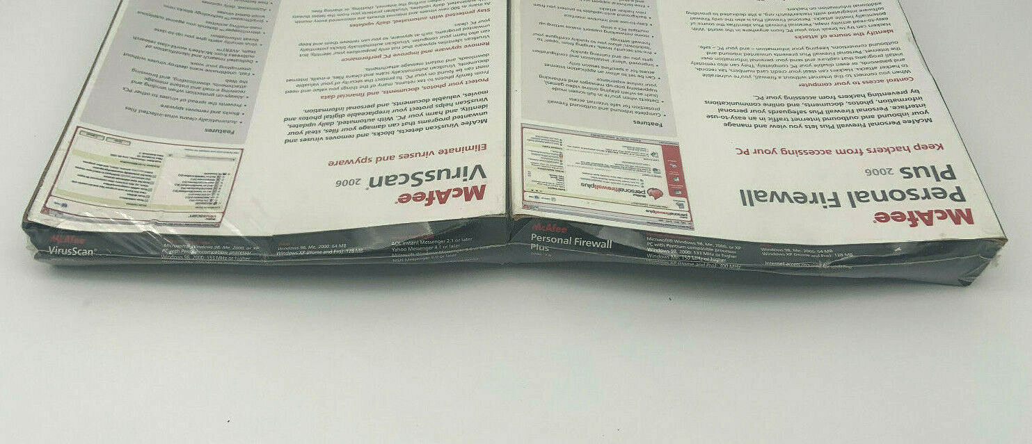 McAfee VirusScan 2006&Personal Firewall Plus 2006 Vintage Security Software NOS