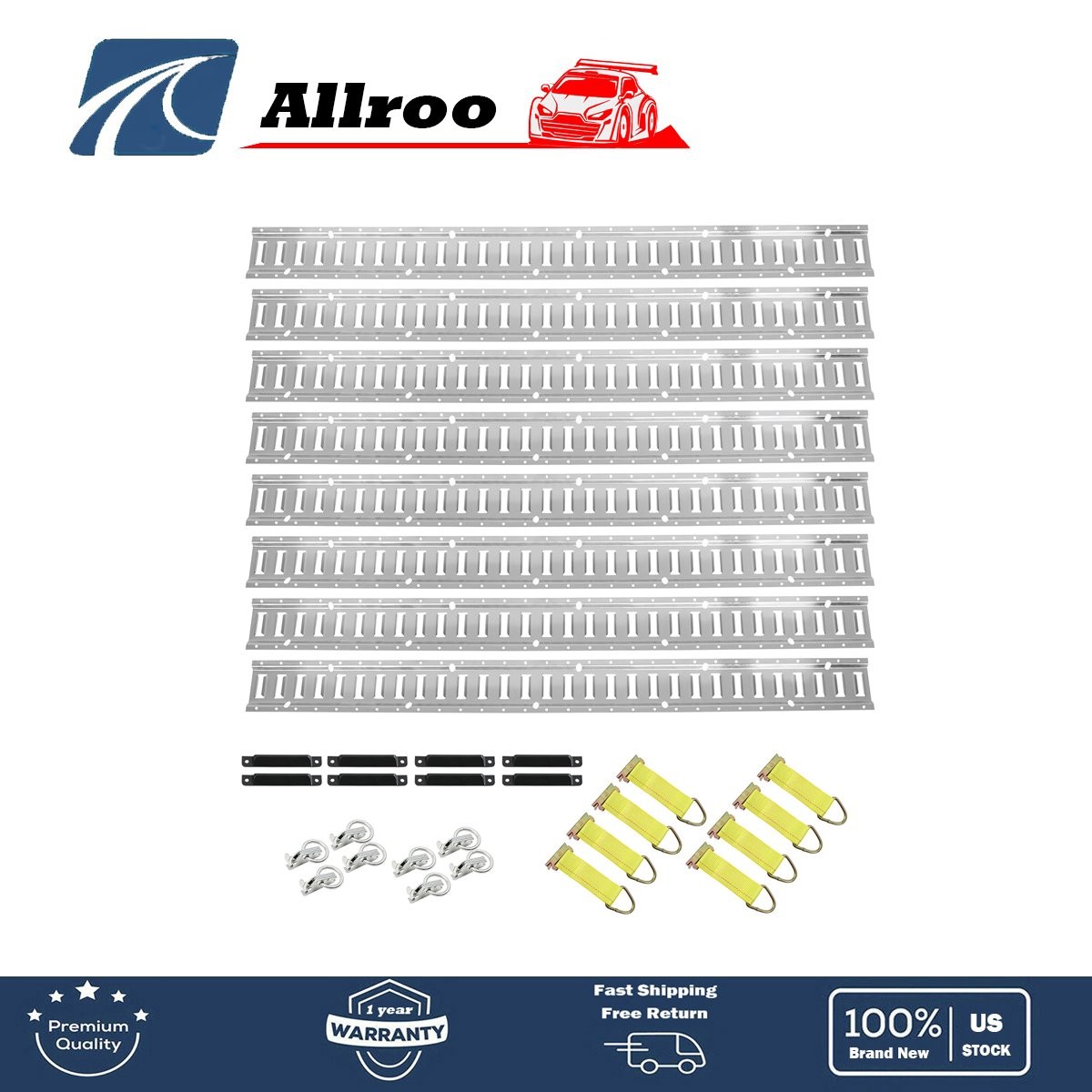 For 5' Enclosed Cargo Trailer E Track Tie Down Rail Kit E Track Rails 34 PCS