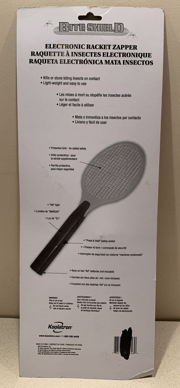 Bite Shield Electronic Bug Racket Zapper Kills Insects Mosquitoes Flies. NEW