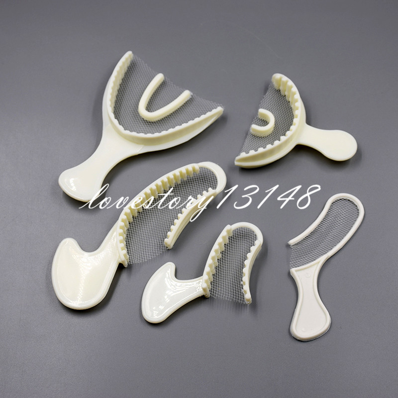 50 Pcs Dental Bite Registration Disposable Impression Triple Trays Sideless