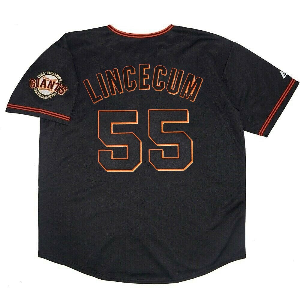 Tim Lincecum San Francisco Giants Men's Alternate Black Jersey w/ Team Patch