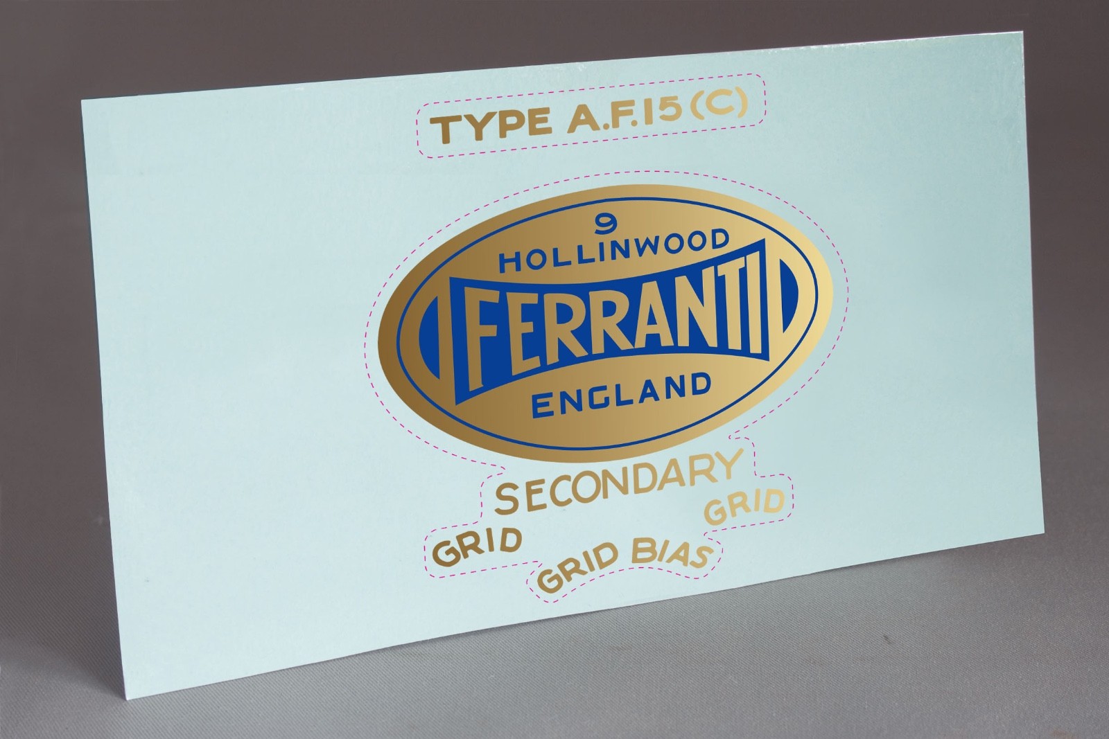PRE CUT FERRANTI  WATER SLIDE DECAL for VINTAGE TRANSFORMER