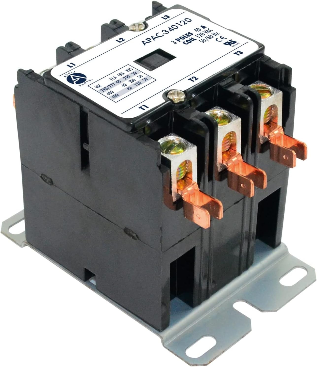 Appli Parts APAC-340120 Heavy Duty 3 Poles Contactor 40 Amp 120 Volts Coil Repla