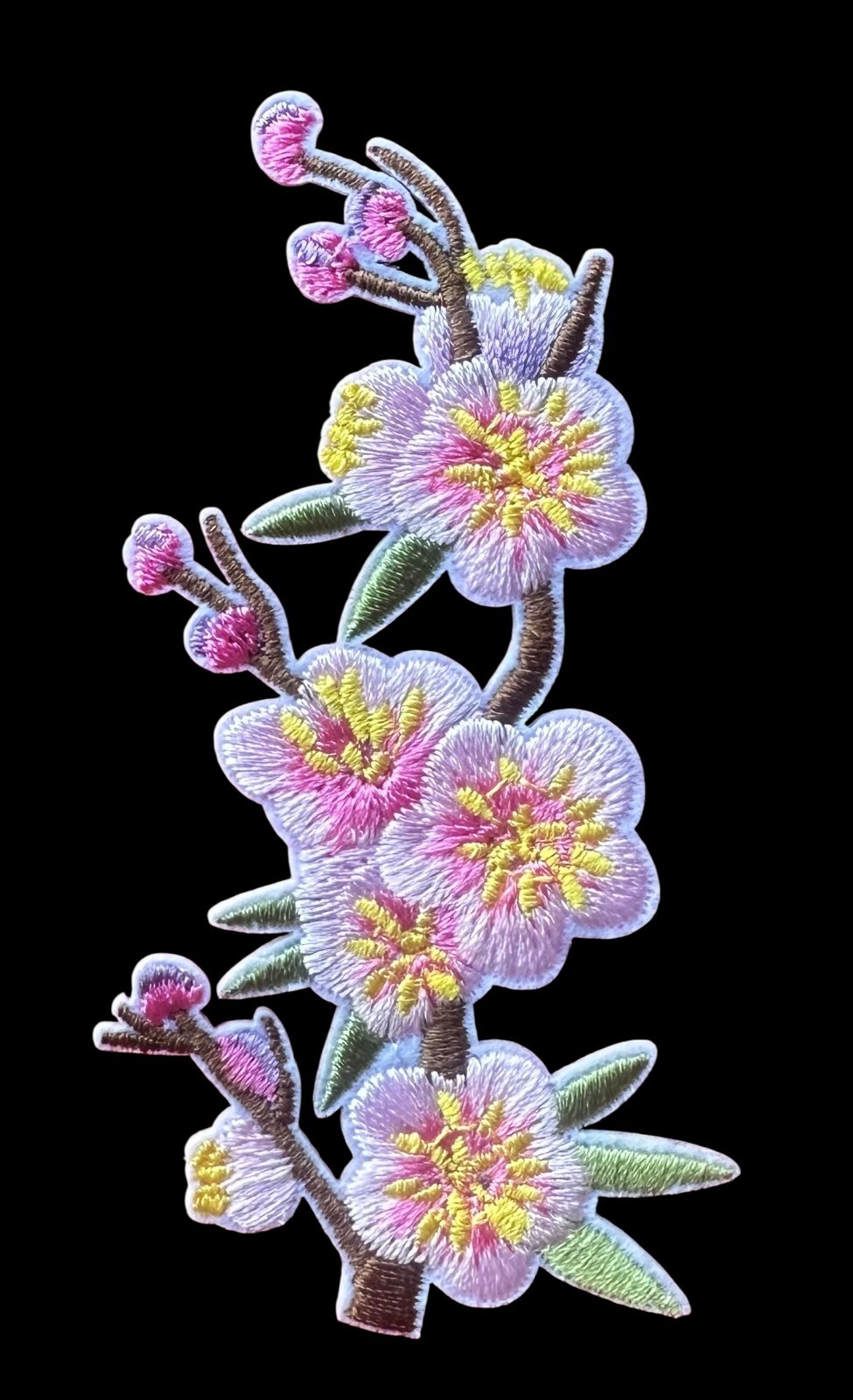 Embroidered Flower iron on patch applique 3+3/4 x 2 inch FREE SHIPPING
