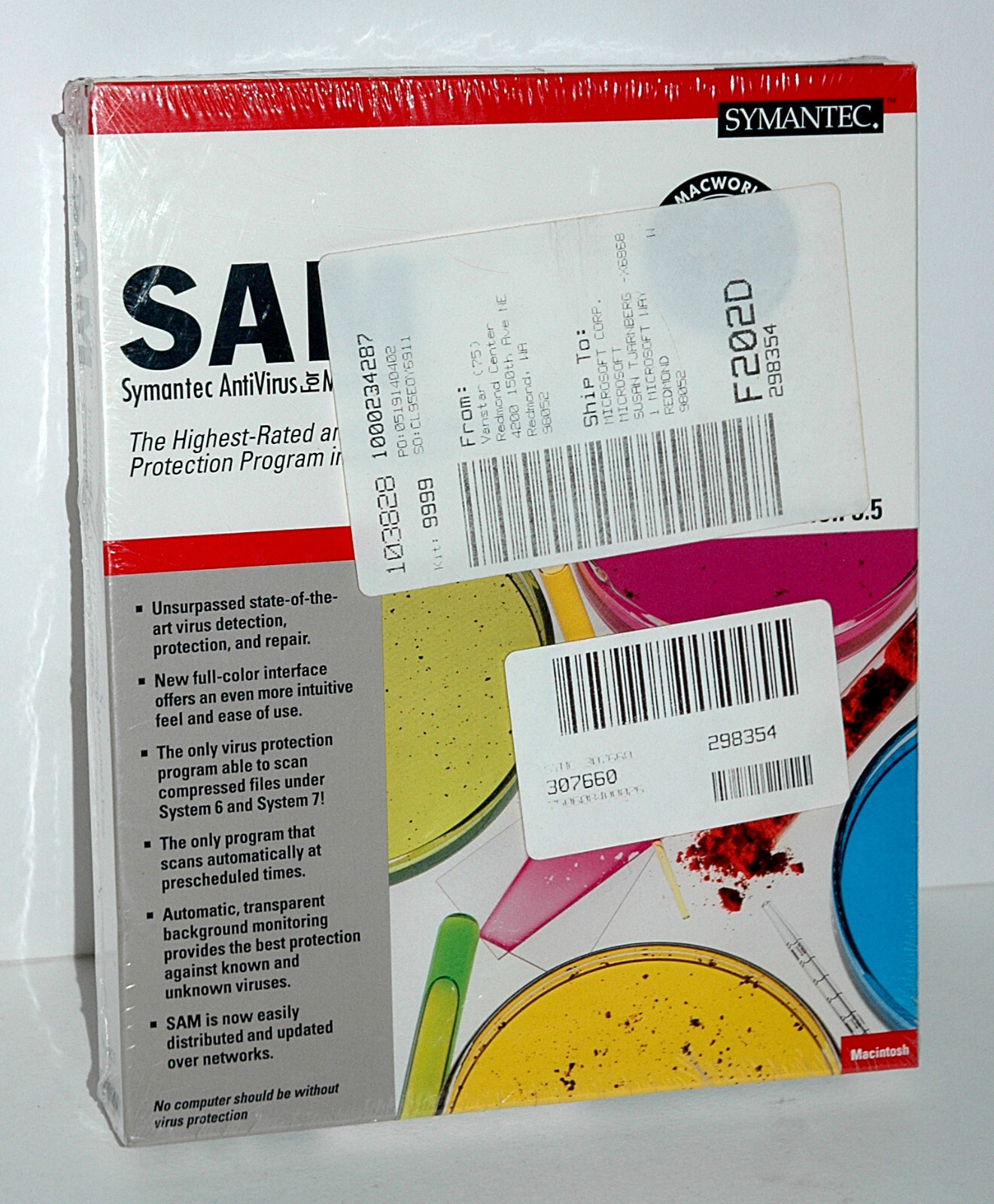 VINTAGE APPLE MACINTOSH SOFTWARE BLOWOUT:  Symantec SAM Anti-Virus Software V3.5