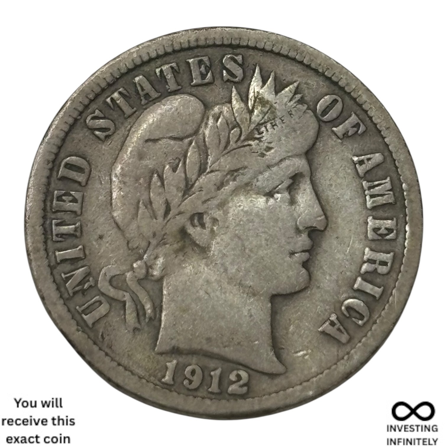 1912 D Barber Dime X-1197