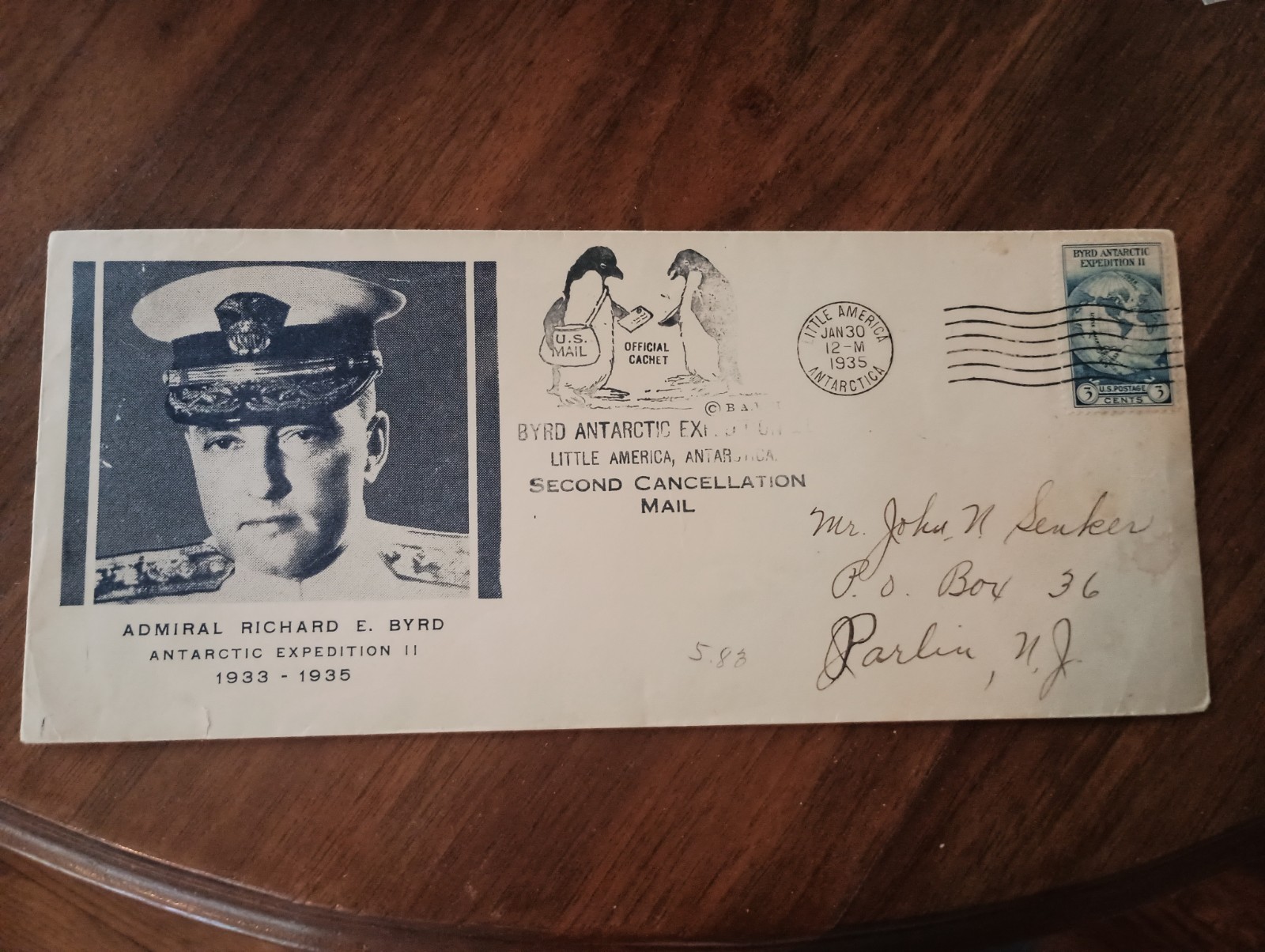 Admiral Richard Byrd 1933-1935 Antarctic Expedition Commemorative Envelope 3¢ St
