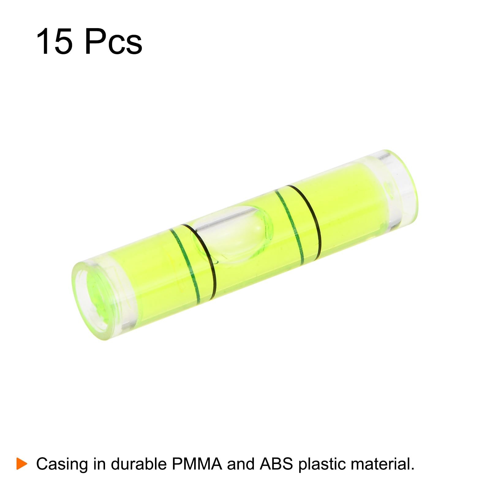 HARFINGTON 15pcs Small Cylindrical Bubble Level Vials 8x35mm 8x35mm, Clear