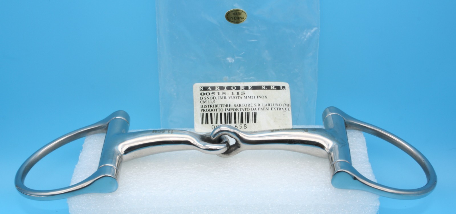 SARTORE 00515-115 HORSE D ARTICULATED BITE STAINLESS STEEL MM 21 SIZE MM 115 EMPTY