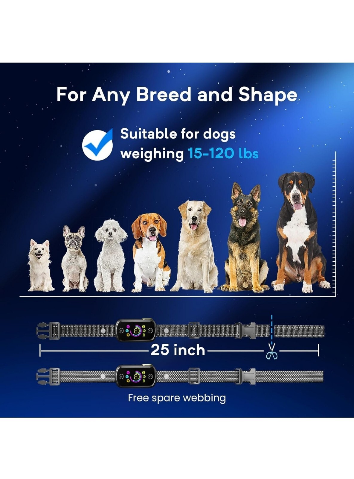 Dog Bark Collar, 2 in 1 Separate & Multiple Customized Beep Vibration Shock Mode