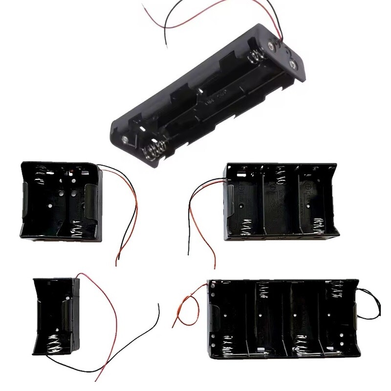 1/2/3/4/8 D Size Battery Holder Case Plastic Storage Box Series Flat DC Wires