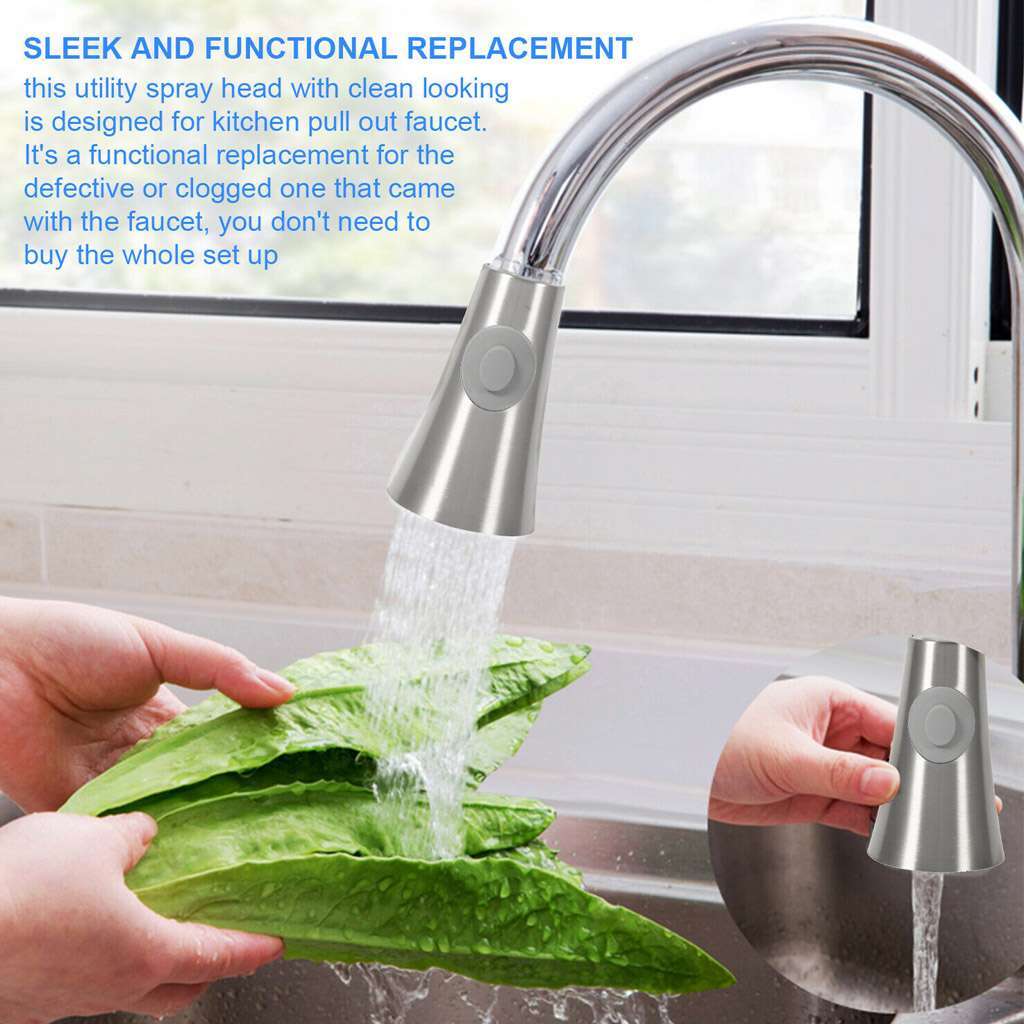 Kitchen Sink Pull Down Faucet Sprayer Pull Out SprayHead Replacement Head Sliver