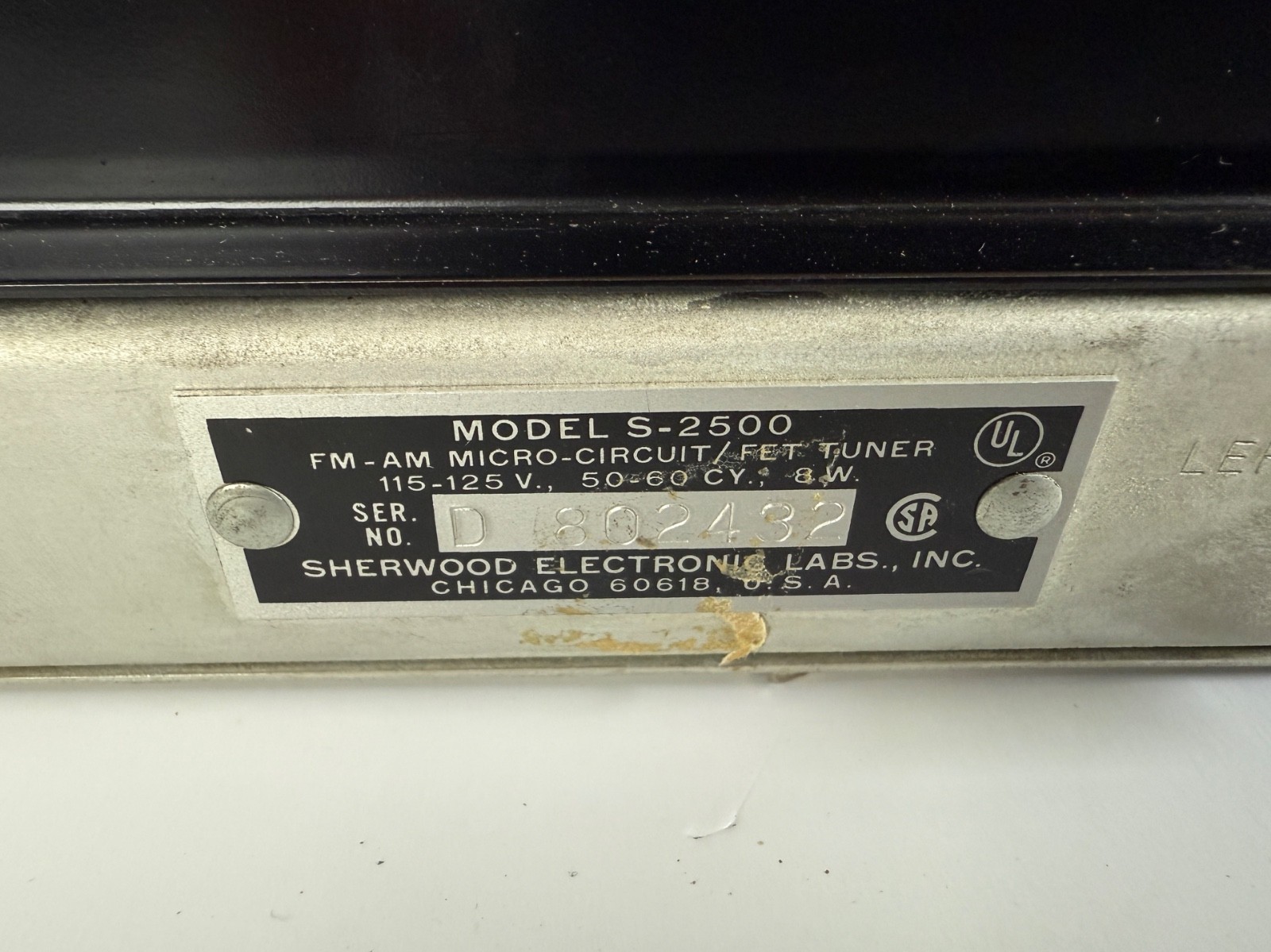 SHERWOOD S-2500 TUNER - AS IS