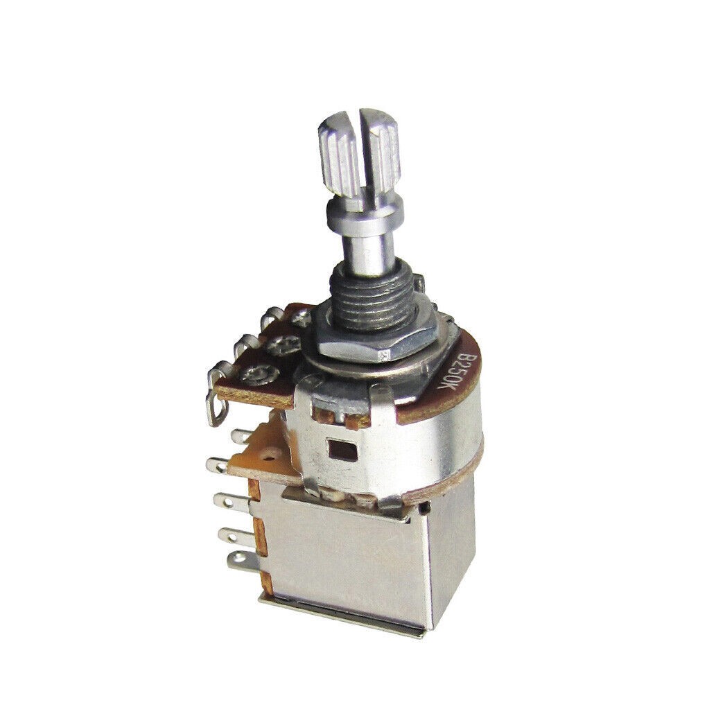 100pcs Guitar B250K Push Pull Potentiometer Pots Linear Taper Short Split Shaft