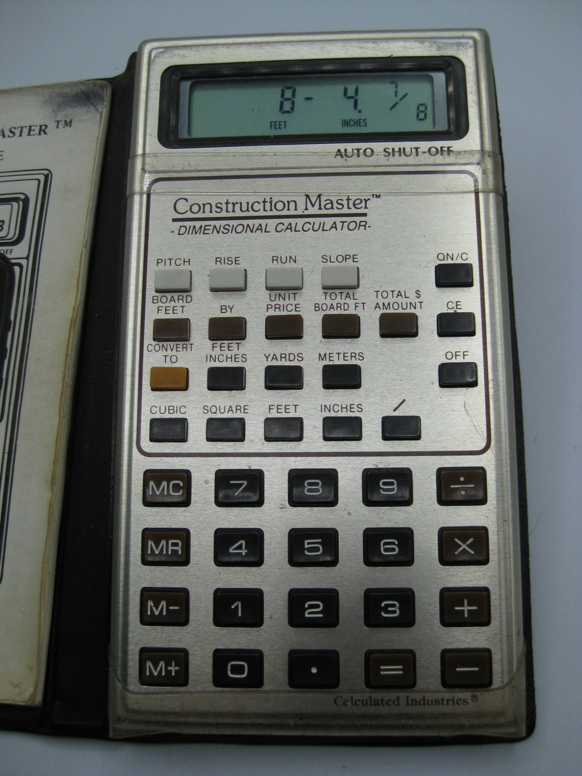 CONSTRUCTION MASTER DIMENSIONAL CALCULATOR  Vintage 1985 - Works