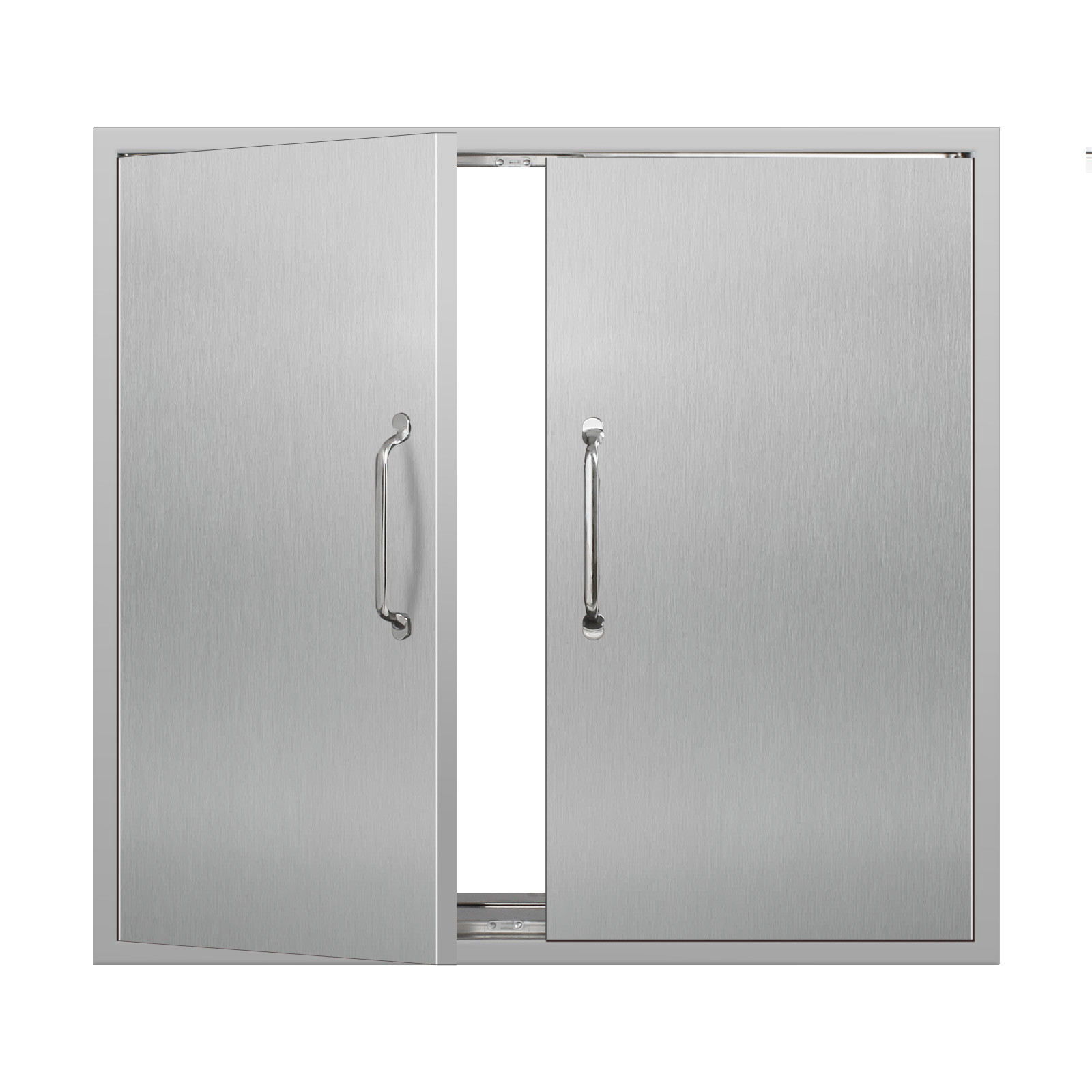 Outdoor Kitchen Doors Stainless Flush Mount Double Access Door with Handle