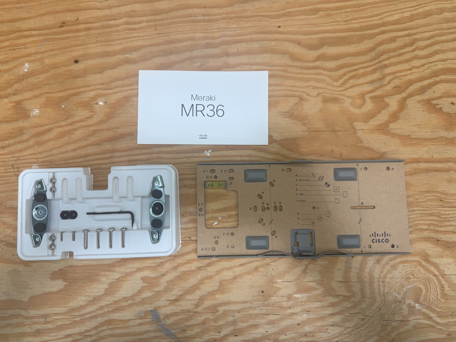 Cisco Meraki MR36 Mounting Bracket and Hardware Mounting Kit