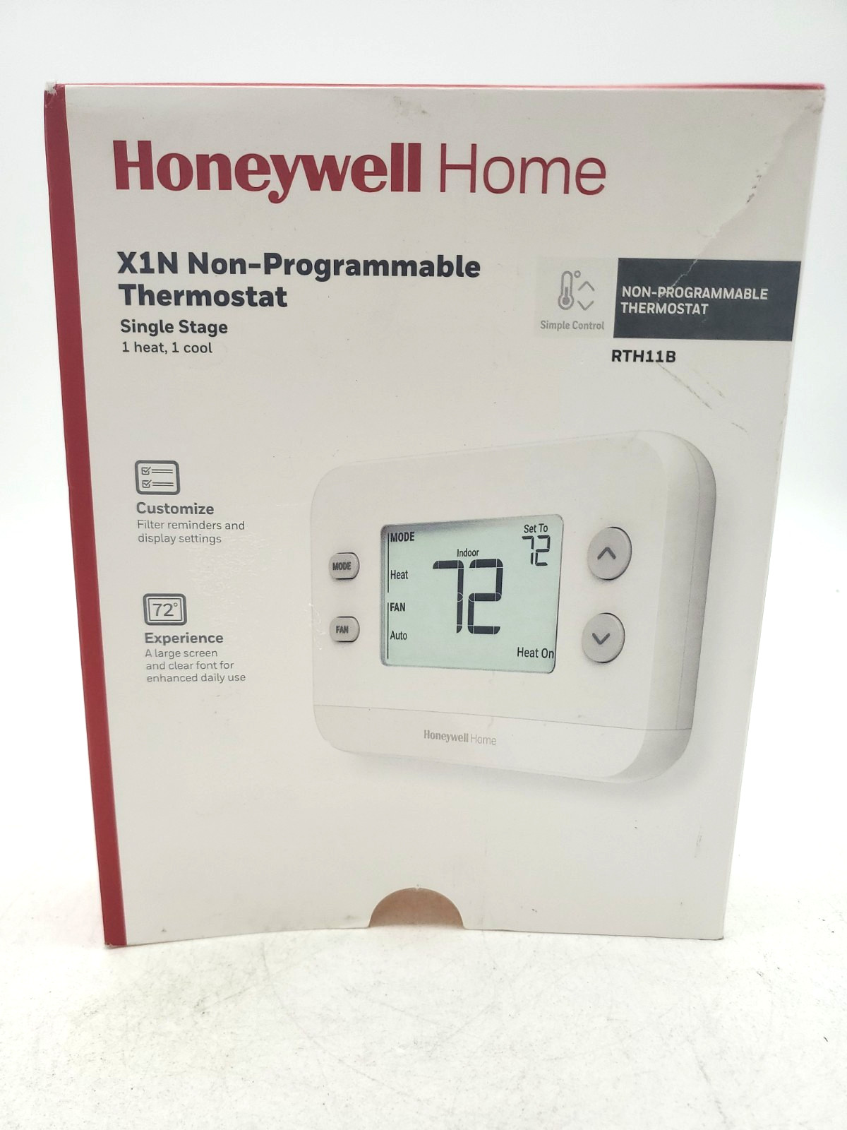 Honeywell Home X1N Non-Programmable Thermostat, Single-Stage, 1-Heat/1-Cool