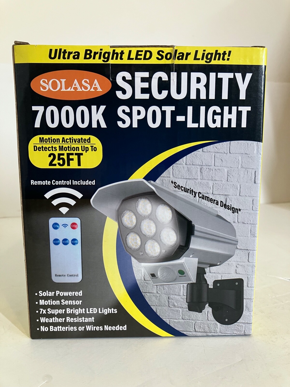 Solasa Ultra Bright 7000K LED Solar Security Spotlight Motion Activated To 25ft