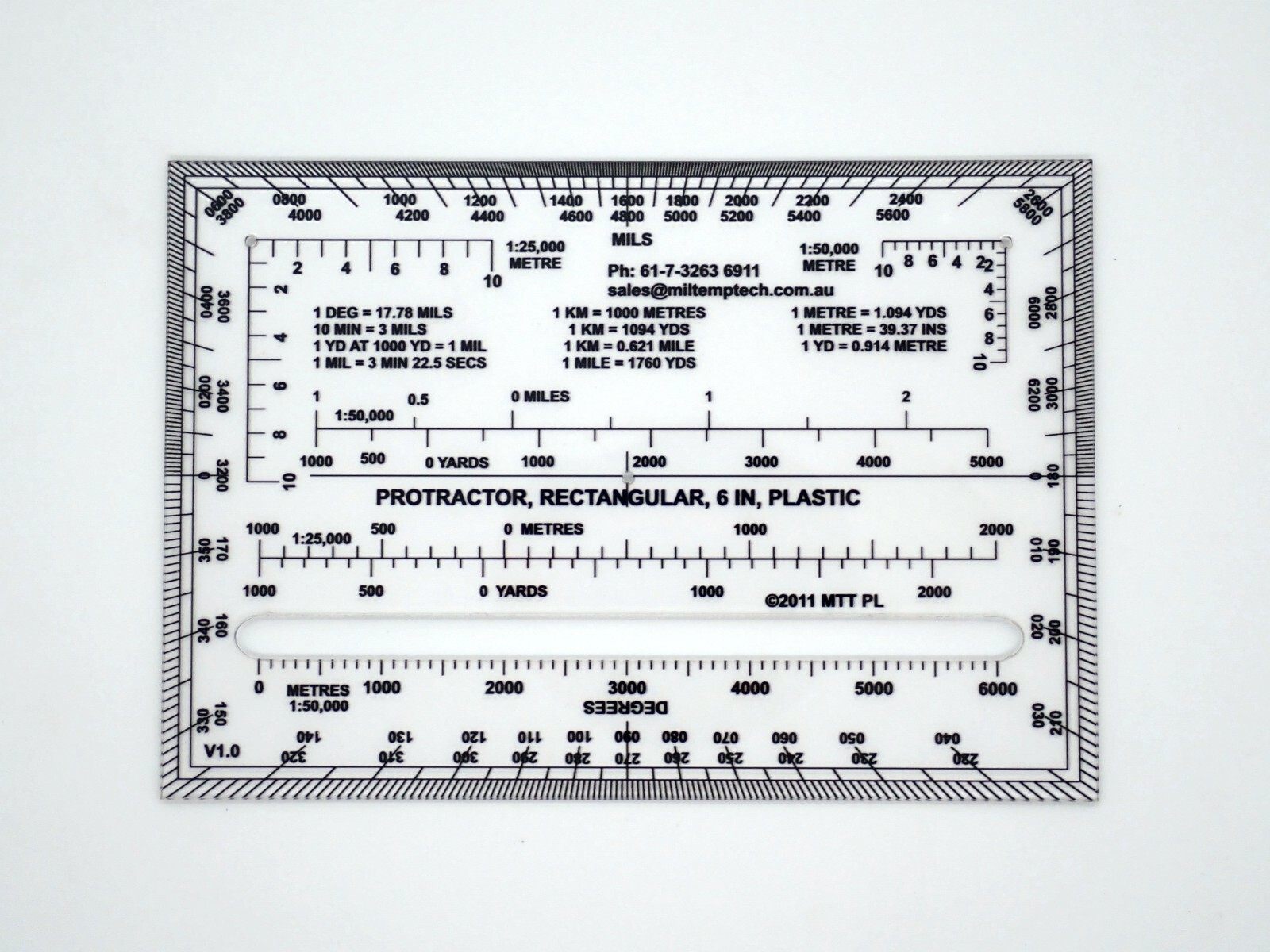 6IN Rectangular Protractor