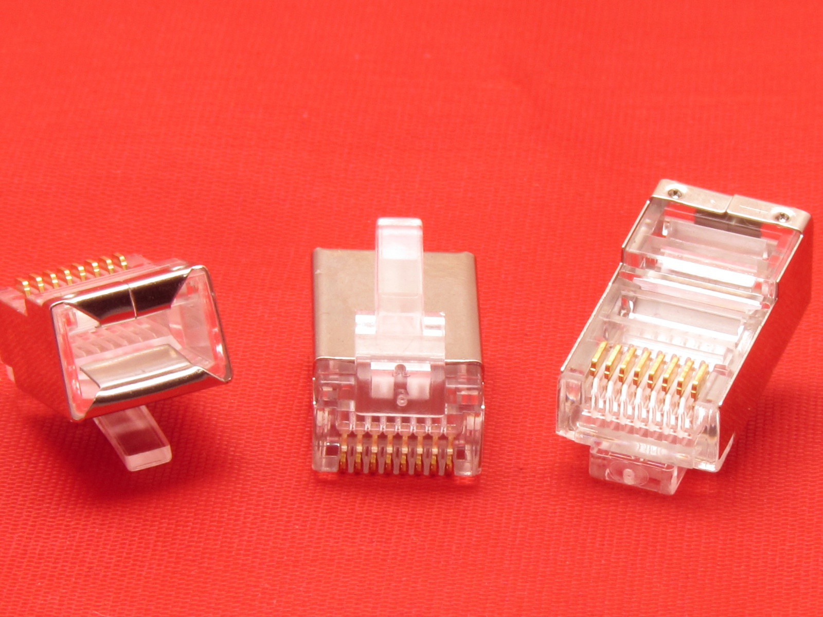 100 X Pcs CAT5 Shielded 8P8C RJ45 Socket Plug Network Modular Connectors Cable 5