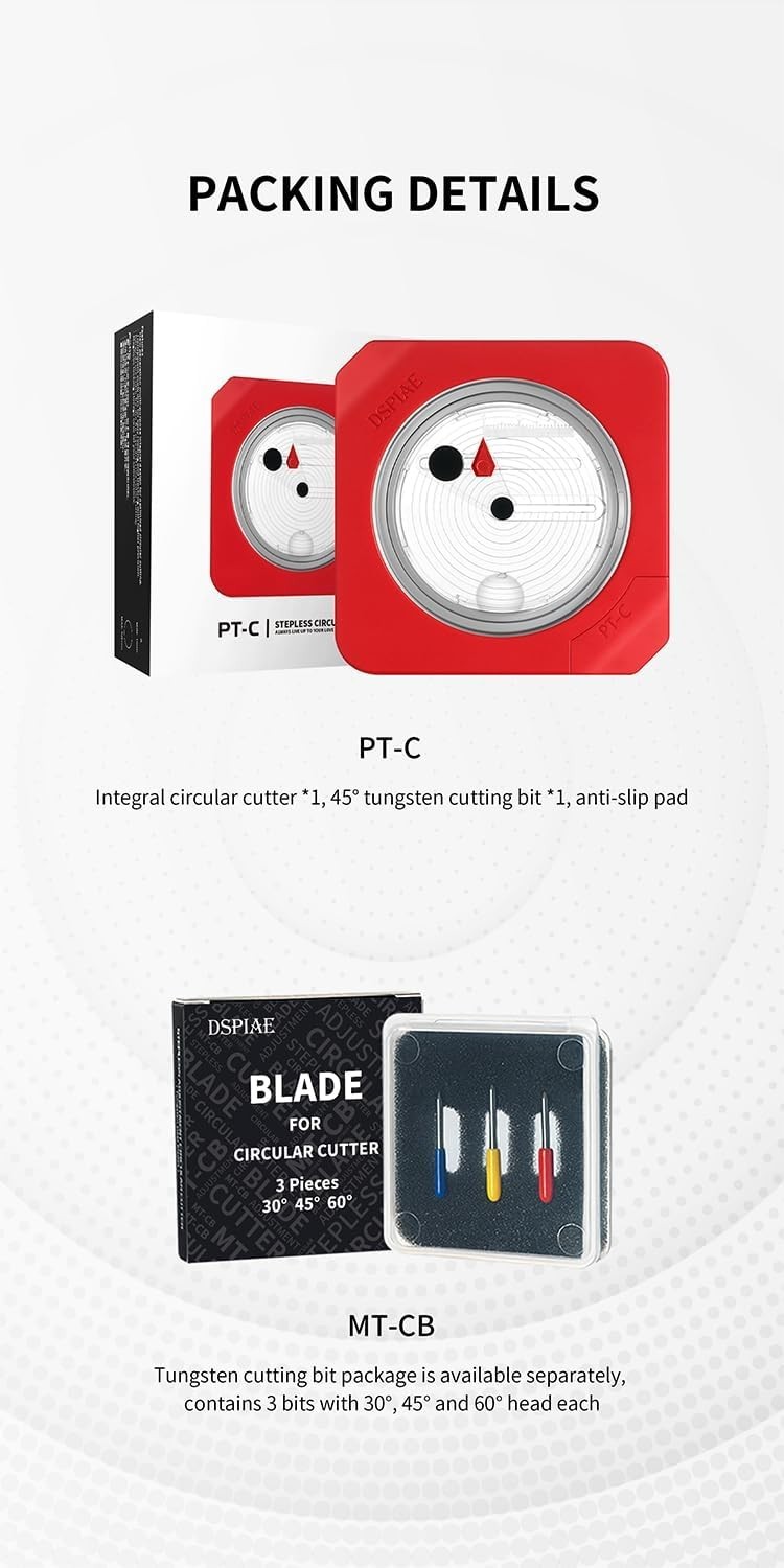 DsPiae PT-C Integral Stepless Circular Cutter Tool